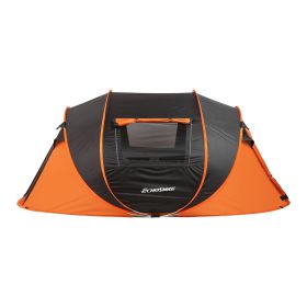 5-8 Person Black + Orange Pop-Up Camping Boat Tent