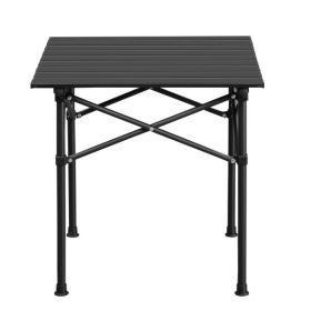 Portable Folding Camping Table for 2-4 Persons, Ultralight Collapsible Table Outdoor Camp Table for Travel Hiking Backyard BBQ Party, 20x20 in, B