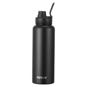 VEVOR 40 oz Insulated Water Bottle, Stainless Steel Camping & Hiking Hydration Flask with Wide Mouth Lid, Sports Coffee Cup Double Walled, Leakpr