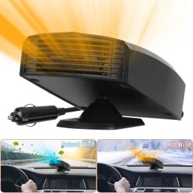 Portable Car Heater Heating Fan 2 in 1 Defroster Defogger Demister (Color: Black, Voltage Optional: 12V)